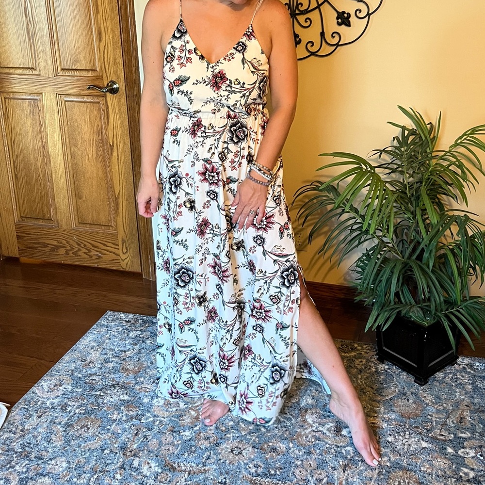 LOFT open back maxi